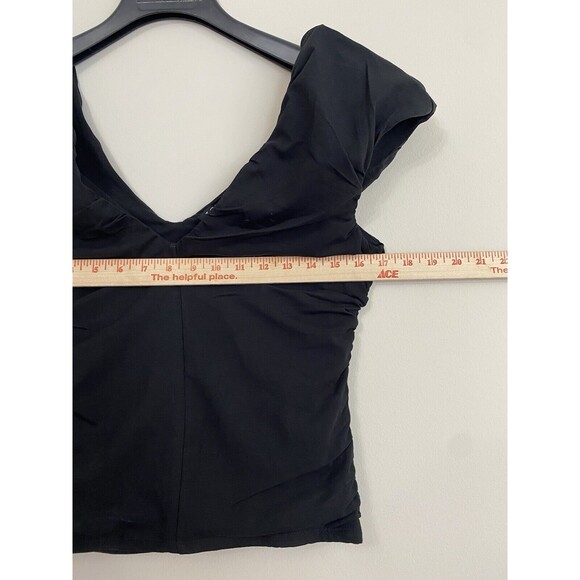 J. Crew J.Crew Ruched V Neck Top Shirt Stretch Cotton Blend NWT Size S Small - Picture 6 of 8